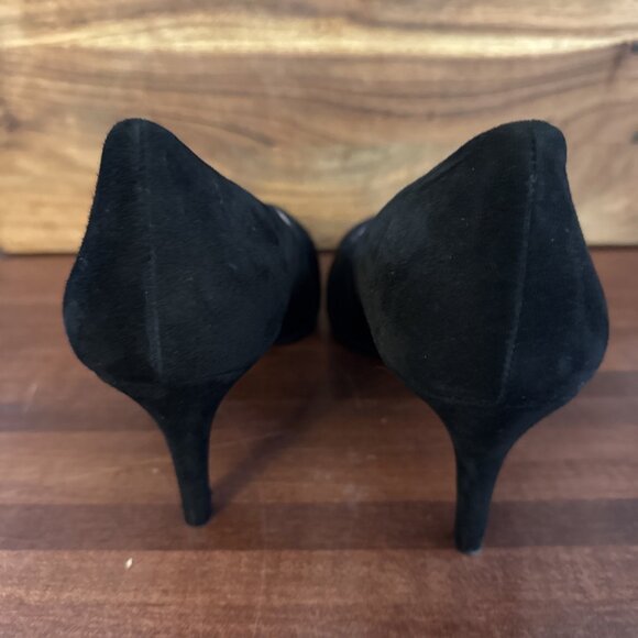 Sole Bliss Ingrid heel Pumps Black Suede Shoes - Picture 14 of 16